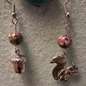 FOREST SQUIRREL AND ACORN EARRINGS